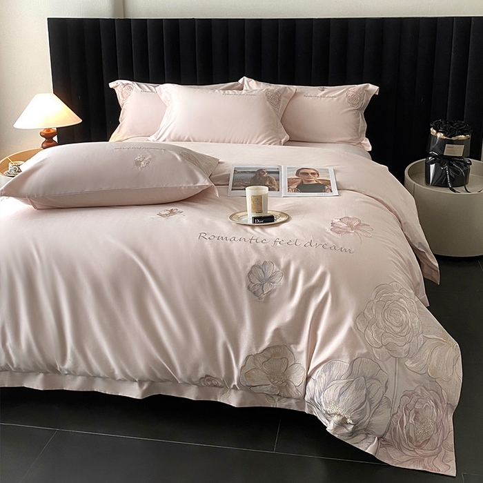 91家纺网 家纺一手货源 找家纺 优悦生活馆 2025新款全棉长绒棉四件套-梦想花园 梦想花园-童话粉