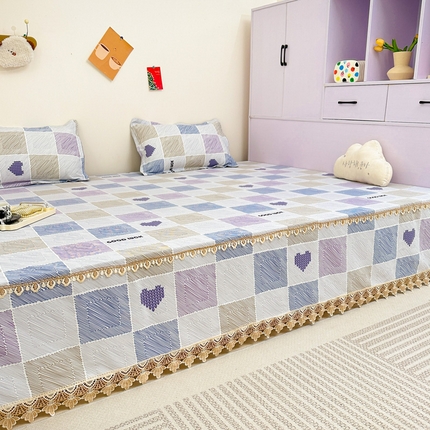 手艺人家纺 2025新款亲肤舒适老粗布单层炕盖榻榻米炕垫 LDK07