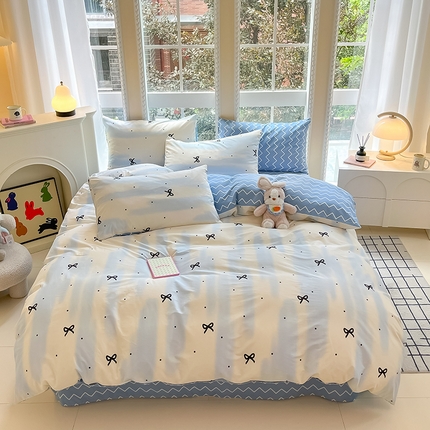 91家纺网 家纺一手货源 找家纺 （总）吉象家纺13070全棉四件套纯棉四件套直播小清新男孩女