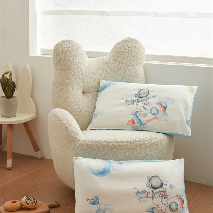 91家纺网 家纺一手货源 找家纺 艾佳宝贝 2025新款A类全棉纯棉儿童单枕套多尺寸可拆式枕头 航天员