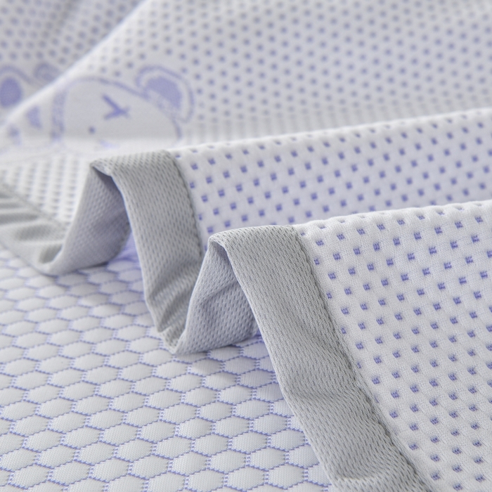 91家纺网 家纺一手货源 找家纺 品乐家纺  2025新款床裙款提花冰豆豆套件凉席席子 浅紫