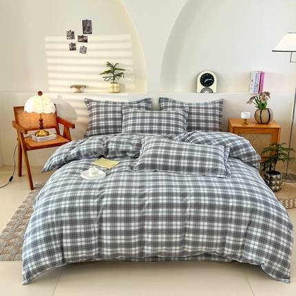 91家纺网 家纺一手货源 找家纺 （总）金窝窝家纺 2025新款轻奢双拼全消光牛奶绒四件套-安娜