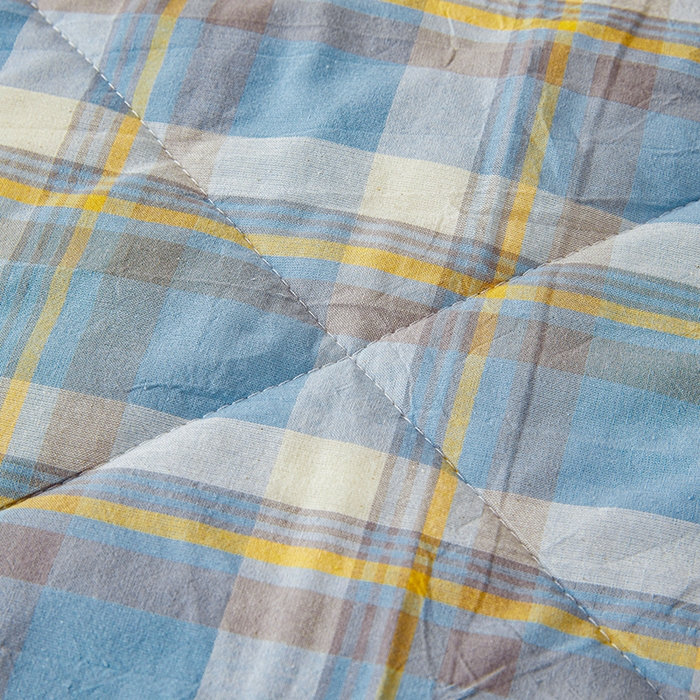 91家纺网 家纺一手货源 找家纺 创优家纺 2025新款无印风格子新疆棉夏被空调被纯棉花被夏被子薄被芯水洗棉包检测 简兮蓝