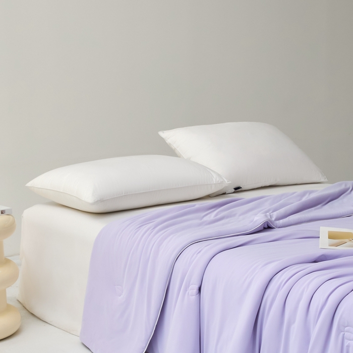 91家纺网 家纺一手货源 找家纺 欧邦 2025新款全消光冰皮凉感锦氨夏被 安娜紫