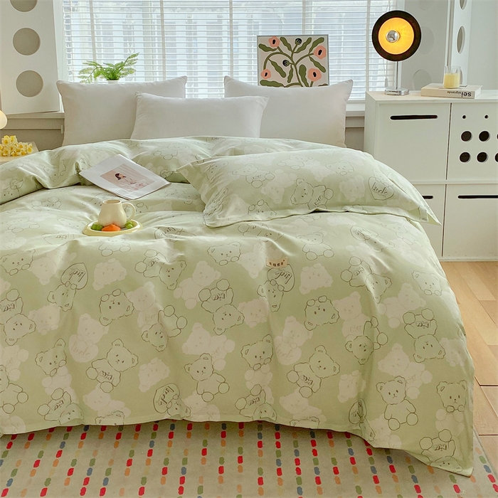 91家纺网 家纺一手货源 找家纺 凯磊2025新款老粗布印花单品被套被套单件 萌熊悠眠