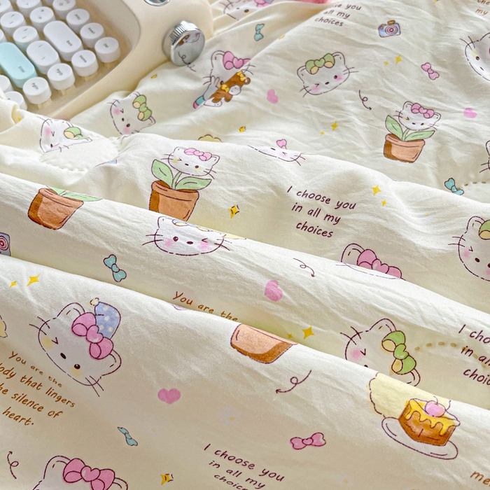 91家纺网 家纺一手货源 找家纺 富艺隆 2025新款水洗棉印花夏被 小豆喵