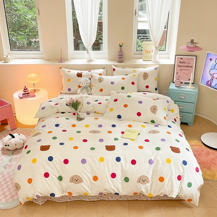 91家纺网 家纺一手货源 找家纺 （总）吉象家纺13070全棉四件套纯棉四件套直播小清新男孩女