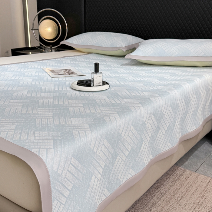 91家纺网 家纺一手货源 找家纺 （总）999家纺 2025新款高端轻奢PE中分子凉感大提花凉席软席罗马