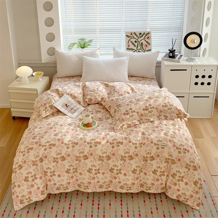 凯磊2025新款老粗布印花单品被套被套单件 暖花甜梦