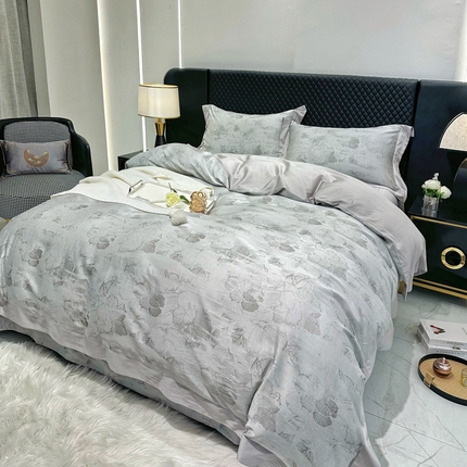 91家纺网 家纺一手货源 找家纺 博尔菲 2025新款天丝棉四件套天丝四件套轻奢风四件套 华锦印记