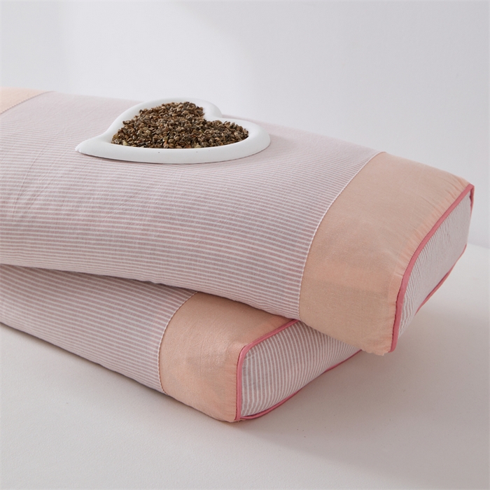 91家纺网 家纺一手货源 找家纺 大熊枕芯 2025新款水洗棉条纹荞麦枕 条纹宫廷-玉20*50*8cm/只