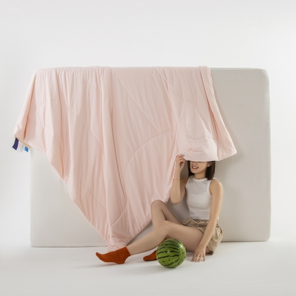 金喜 2025新款锦氨冰川凉感被裸机面料夏凉被凉感薄被子-冰菓夏被 少女粉