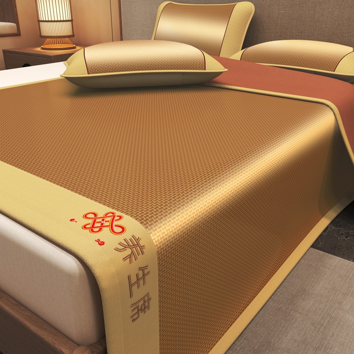 91家纺网 家纺一手货源 找家纺 迪乐妮 2025新款藤席养身席 单面席—步步高