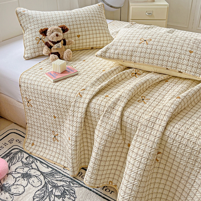 91家纺网 家纺一手货源 找家纺 羽爱家纺 2025新款A类双面全棉印花床盖套件 极简主义