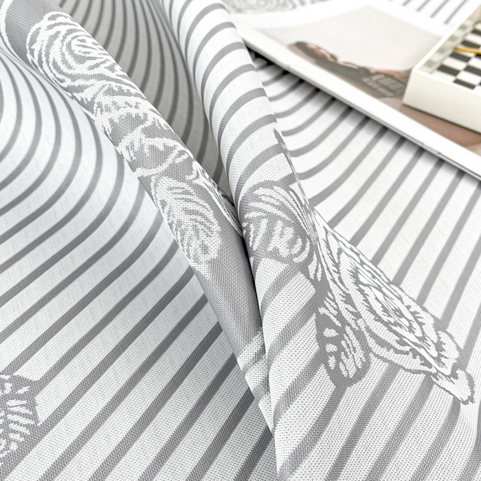 91家纺网 家纺一手货源 找家纺 子曰 2025新款高定版A类PE聚乙烯凉感凉席提花凉席 玫瑰-灰