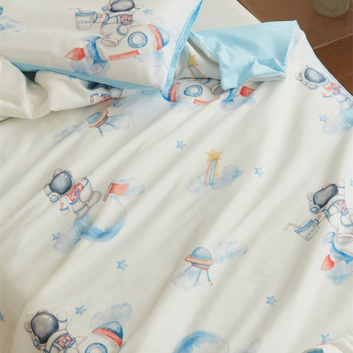 91家纺网 家纺一手货源 找家纺 艾佳宝贝 2025新款A类全棉纯棉儿童单枕套多尺寸可拆式枕头 航天员