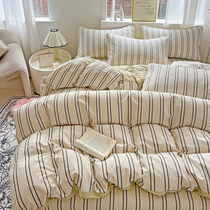 91家纺网 家纺一手货源 找家纺 羽爱家纺 2025新款A类双面全棉印花床盖套件 漫时光