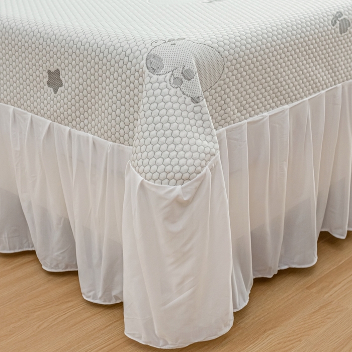 91家纺网 家纺一手货源 找家纺 春寻家纺 2025新款凉豆豆冰丝凉席席子-床裙款 卡皮巴拉-灰