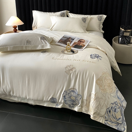 91家纺网 家纺一手货源 找家纺 （总）优悦生活馆 2025新款全棉长绒棉四件套-梦想花园