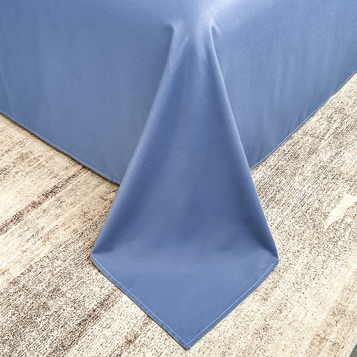 91家纺网 家纺一手货源 找家纺 宇彬家纺 2025新款直播热款13374全棉母婴级压线一字绣宽边枕套被套纯色滚边麻绳四件套贡缎新疆长绒 梦系列-宾利蓝