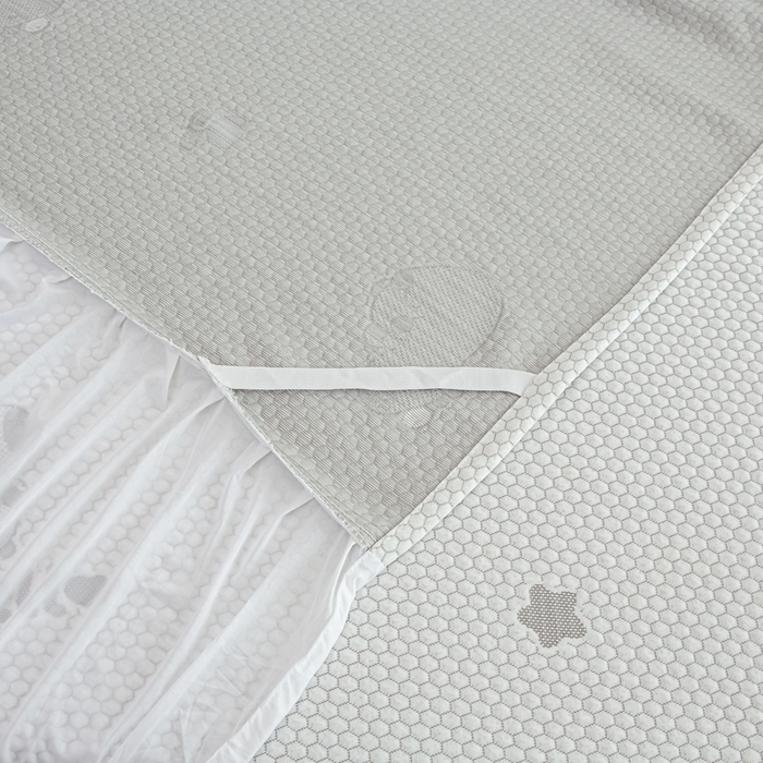 91家纺网 家纺一手货源 找家纺 春寻家纺 2025新款凉豆豆冰丝凉席席子-床裙款 卡皮巴拉-灰