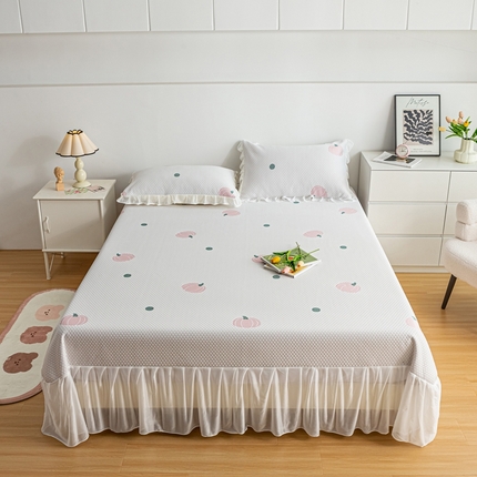 91家纺网 家纺一手货源 找家纺 （总）春寻家纺 2025新款凉豆豆冰丝凉席席子-床裙款