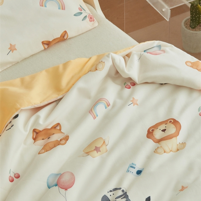 91家纺网 家纺一手货源 找家纺 艾佳宝贝 2025新款A类全棉纯棉儿童单枕套多尺寸可拆式枕头 萌趣动物园