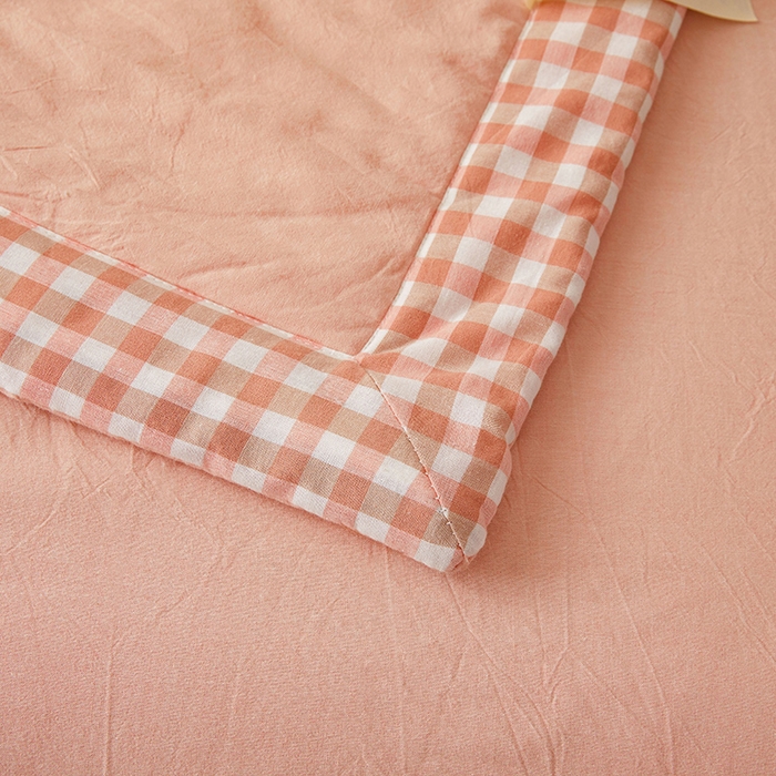 91家纺网 家纺一手货源 找家纺 创优家纺 2025新款无印风格子新疆棉夏被空调被纯棉花被夏被子薄被芯水洗棉包检测 新疆棉-粉色