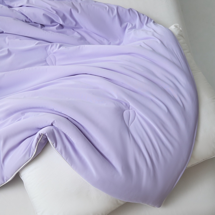 91家纺网 家纺一手货源 找家纺 欧邦 2025新款全消光冰皮凉感锦氨夏被 安娜紫