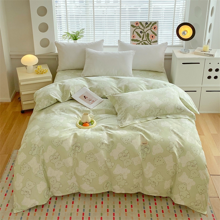 91家纺网 家纺一手货源 找家纺 凯磊2025新款老粗布印花单品被套被套单件 萌熊悠眠