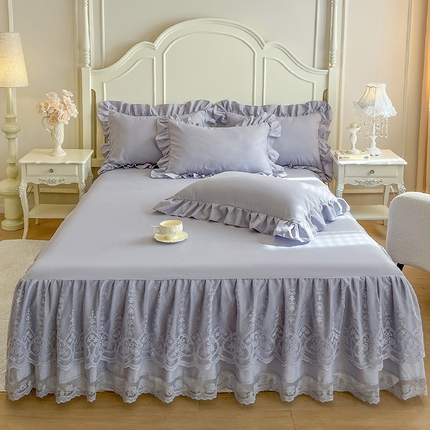 乐朵家居 2025新款 25-1 芯语 蕾丝床裙 紫