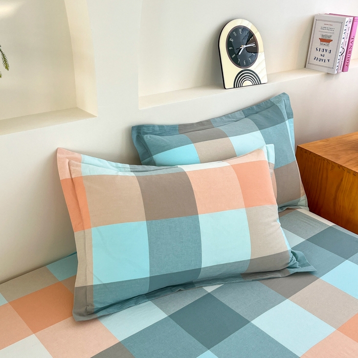 91家纺网 家纺一手货源 找家纺 金窝窝家纺 2025新款纯棉水洗棉四件套 大发格绿