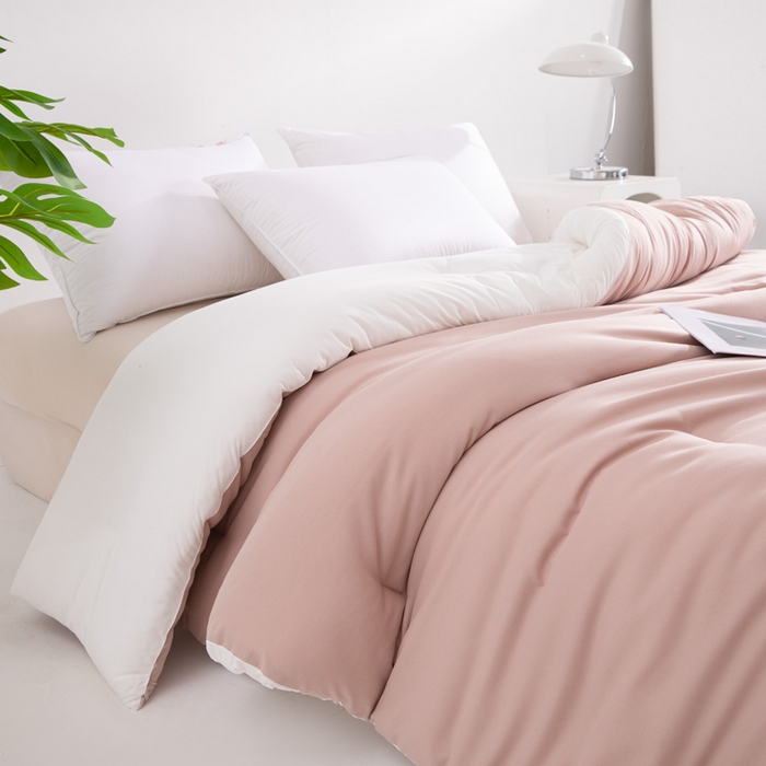 91家纺网 家纺一手货源 找家纺 龙图家纺 2025新款星球深睡被 卡其粉