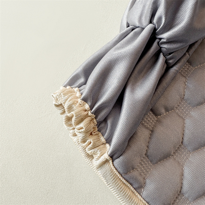 91家纺网 家纺一手货源 找家纺 情恒家纺 2025夏季款亮光布加厚双面用床头罩 淡雅灰