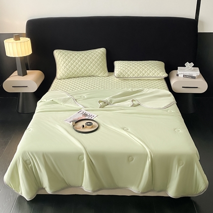 91家纺网 家纺一手货源 找家纺 （总）欧邦 2025新款加厚纯色凉席四件套--夏被四件套