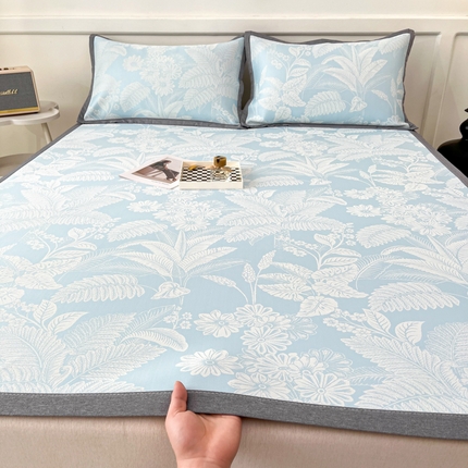 91家纺网 家纺一手货源 找家纺 （总）子曰 2025新款高定版A类PE聚乙烯凉感凉席提花凉席床笠