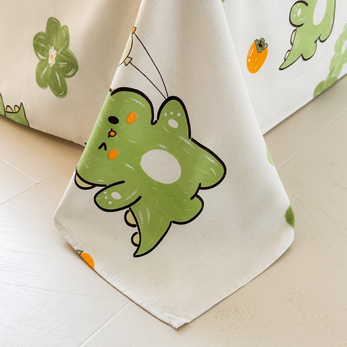 91家纺网 家纺一手货源 找家纺 晓时候 2025原棉老粗布床单凉席三件套软凉席子单床单 恐龙乐园