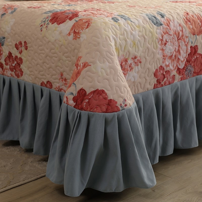 91家纺网 家纺一手货源 找家纺 金盛皇朝家纺 2025新款田园风水洗棉床盖四件套系列 绮梦风雅