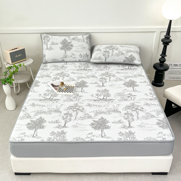 91家纺网 家纺一手货源 找家纺 （总）子曰 2025新款高定版A类PE聚乙烯凉感凉席提花凉席床笠