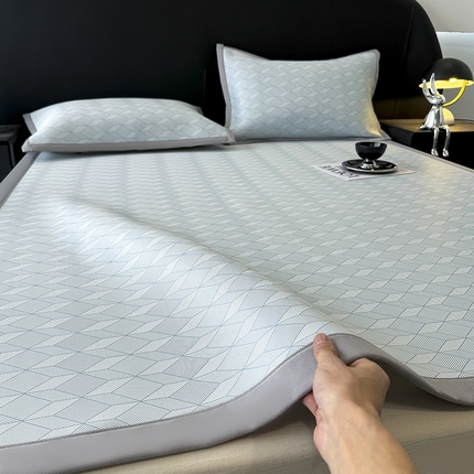 懒猫家纺 2025春夏新款PE凉感提花床席款床笠款凉席 铂斯漫 床席款