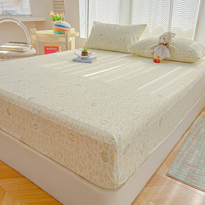 91家纺网 家纺一手货源 找家纺 （总）眠帛家居 2025新款A类水洗皱皱纱印花床笠