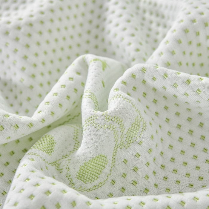 91家纺网 家纺一手货源 找家纺 品乐家纺  2025新款床裙款提花冰豆豆套件凉席席子 绿色