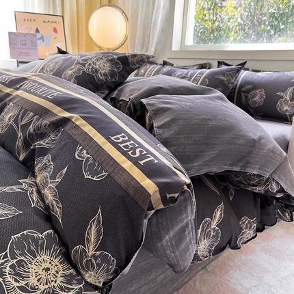 91家纺网 家纺一手货源 找家纺 （总）曼璐家纺 2025新款小清新芦荟棉印花单被套