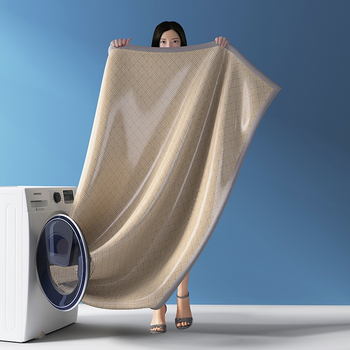 91家纺网 家纺一手货源 找家纺 席之家 2025新款凉感艾草冰藤席凉席席子 饼干花-咖色