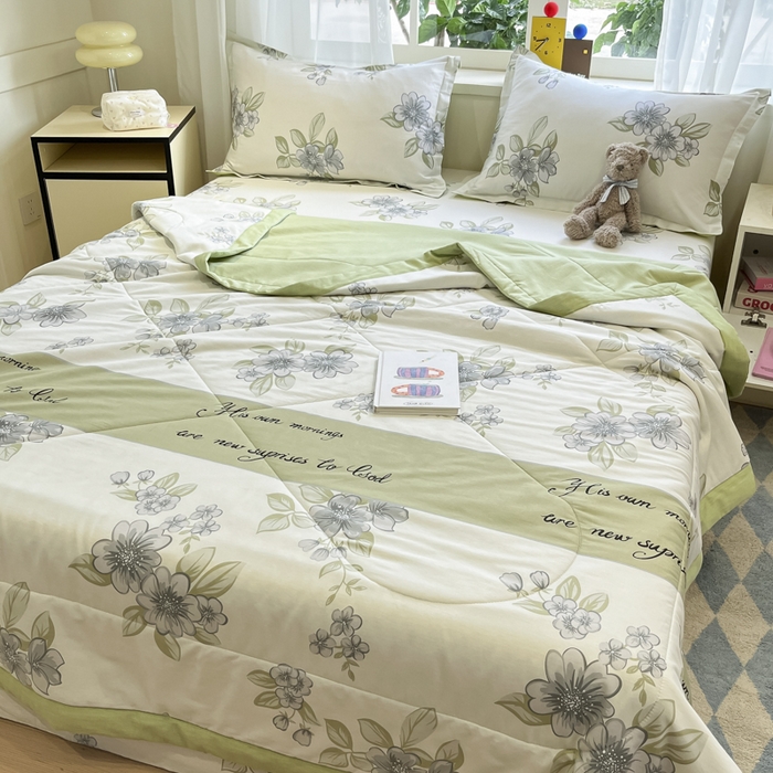 91家纺网 家纺一手货源 找家纺 菲梵家纺 2025春夏新品A类全棉喷气印花夏被 被子被芯 缪斯女神