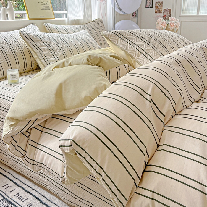 91家纺网 家纺一手货源 找家纺 羽爱家纺 2025新款A类双面全棉印花床盖套件 漫时光