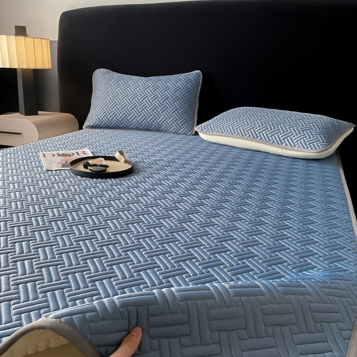 91家纺网 家纺一手货源 找家纺 （总）欧邦 2025新款加厚纯色凉席四件套--凉席三件套