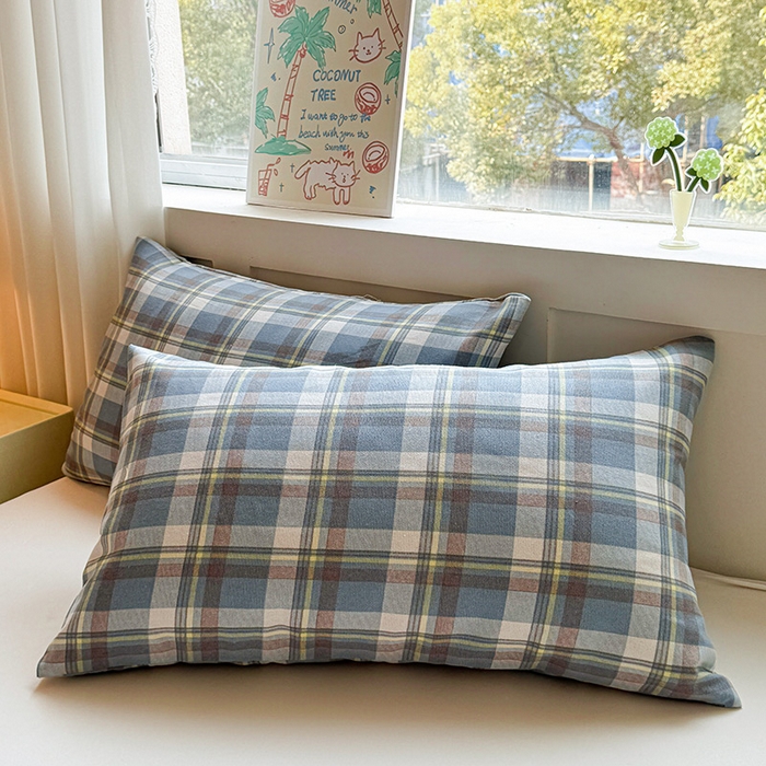 91家纺网 家纺一手货源 找家纺 晓时候 2025原棉老粗布床单凉席三件套软凉席子单床单 简兮蓝