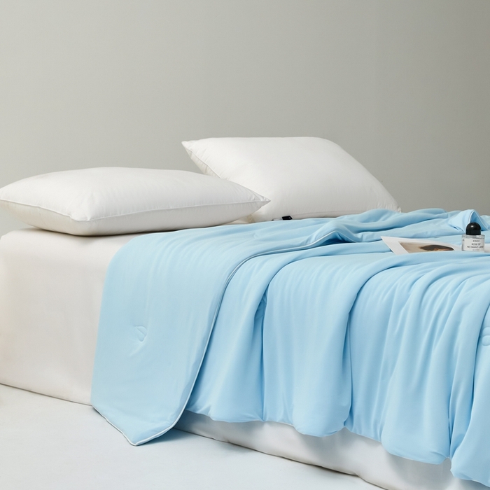 91家纺网 家纺一手货源 找家纺 （总）欧邦 2025新款全消光冰皮凉感锦氨夏被