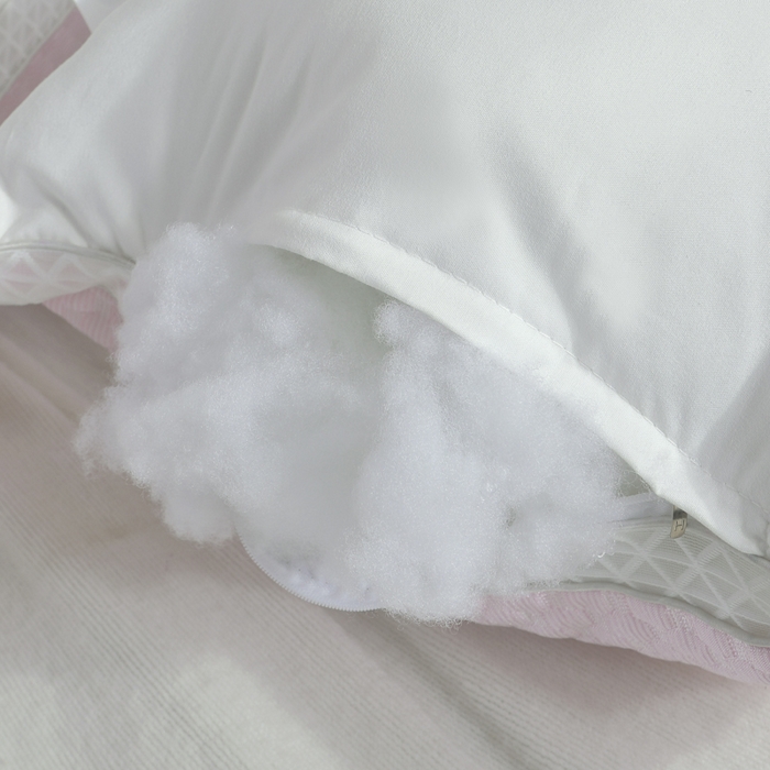 91家纺网 家纺一手货源 找家纺 大熊枕芯  2025新款抗菌防螨冰豆豆枕枕头枕芯 粉色低枕一对